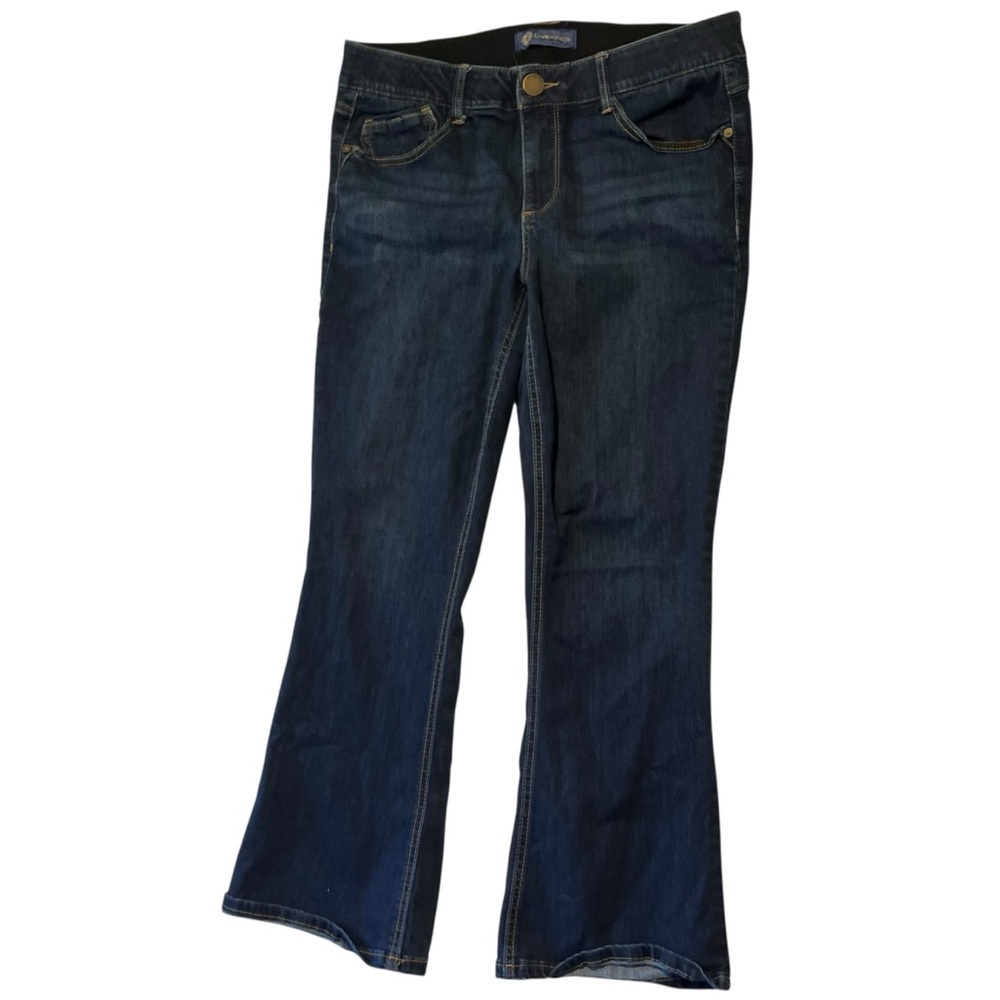 Democracy Women's 12 Petite Dark Blue Flare Jeans Denim Casual Stretch